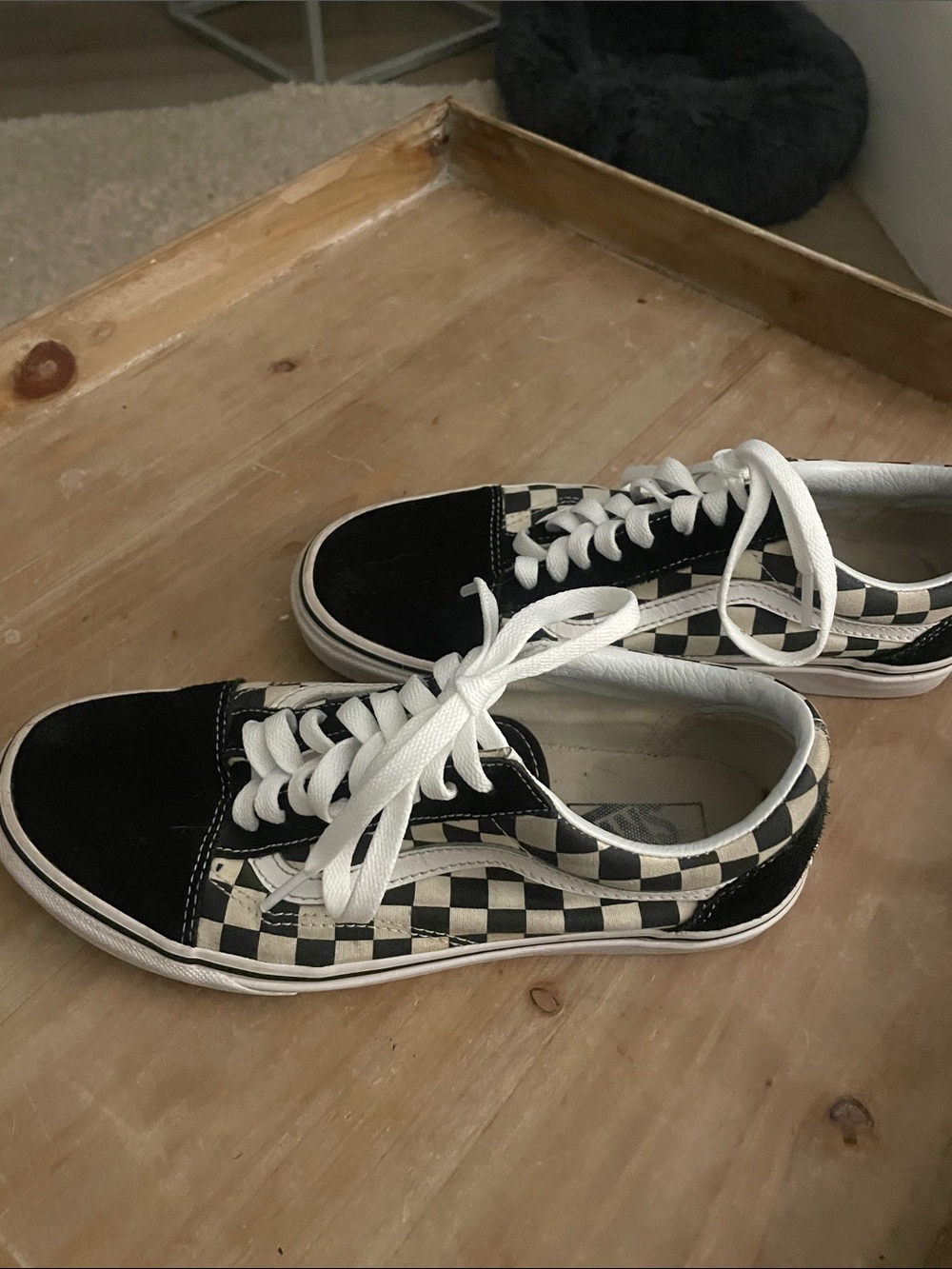 Vans Checkerboard Black and White Old Skool Sneakers Men’s 8 women’s 9.5 - Picture 2 of 5